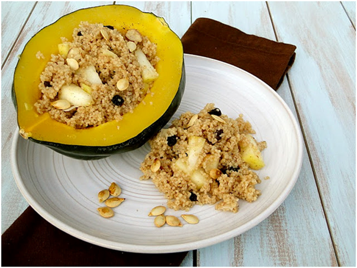 Acorn Squash stuffed with Spiced Couscous