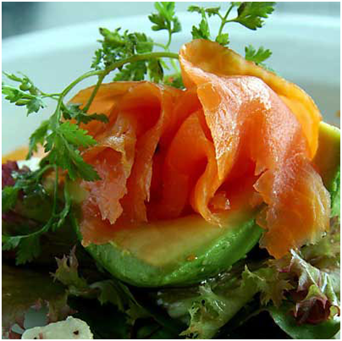 Smoked Salmon Asparagus Salad with Cranberry Dressing
